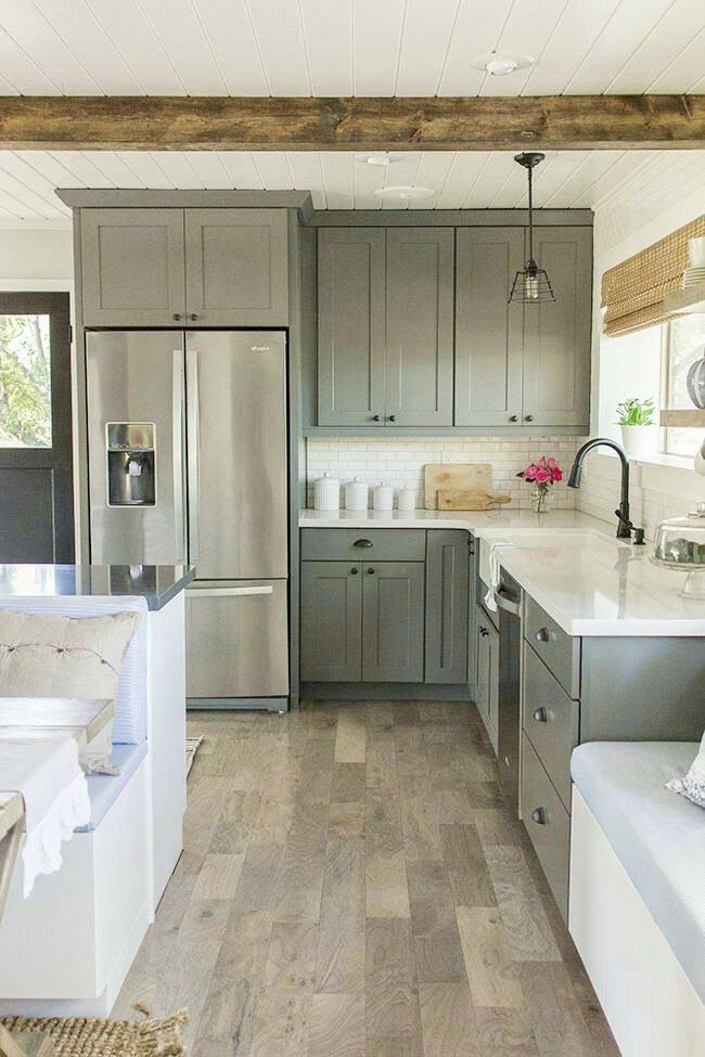 custom cabinets in grey - kitchen remodel